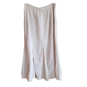 Vintage Cream 100% Linen Skirt Midi Side Zip y2k Fairy Grunge Cottage Spring